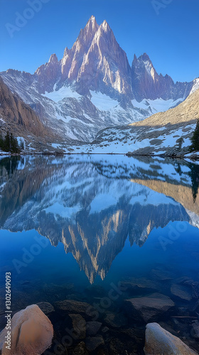 Wallpaper Mural Majestic Mountain Peaks Reflected in a Still Alpine Lake Torontodigital.ca