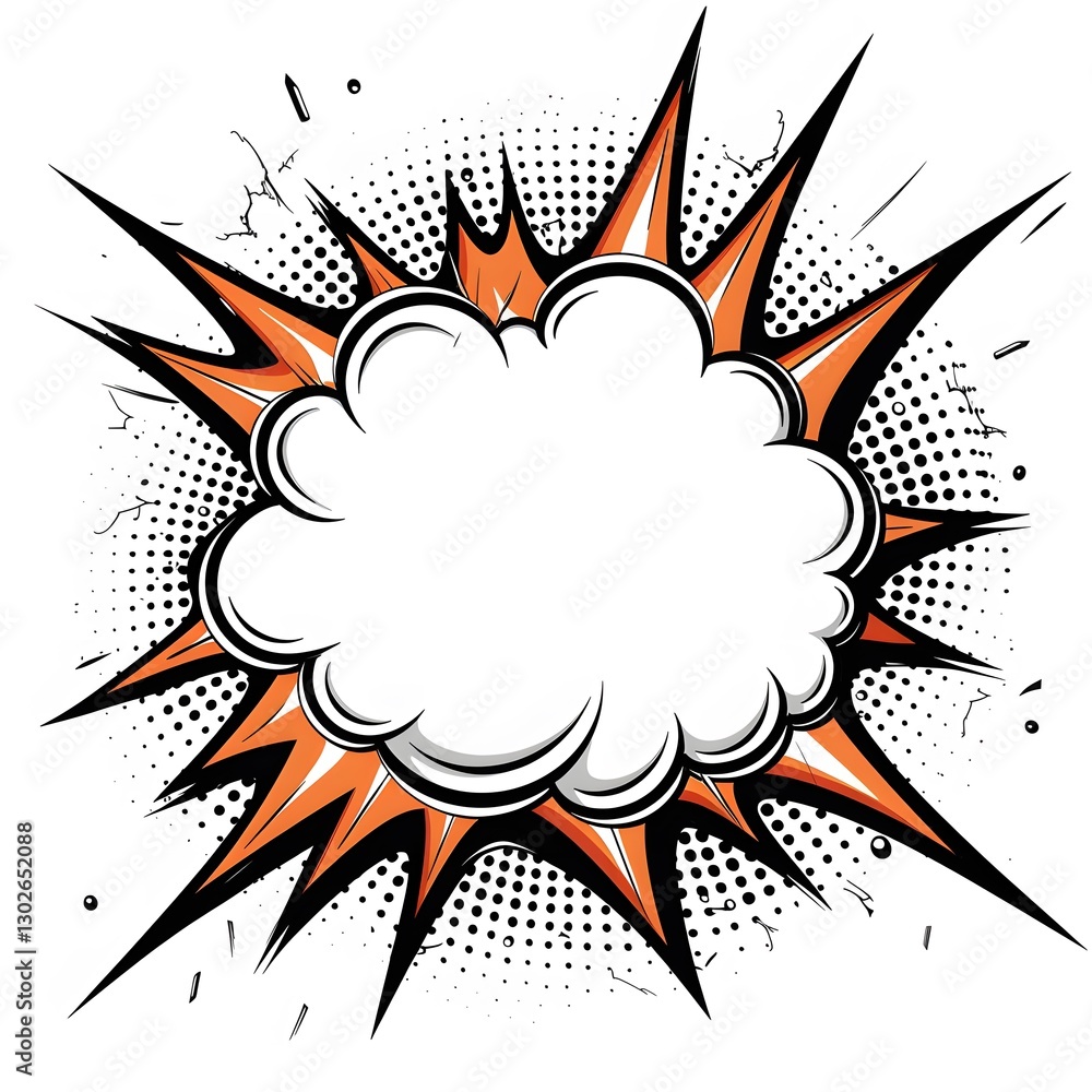 Colorful Comic Style Explosion with Blank Speech Bubble Space Colorful Comic Style Explosion with Blank Speech Bubble Space