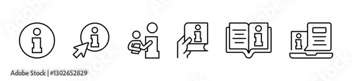 client guidebook manual information icon set faq user manual instruction guide info vector illustration