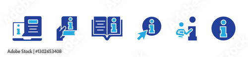 client guidebook manual information icon set faq user manual instruction guide info vector illustration