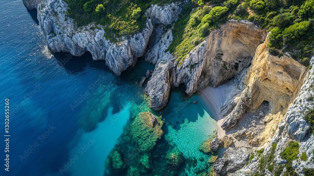 Coastline with clear turquoise water. Coastline with clear turquoise water.