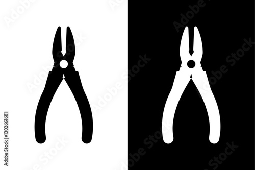 Industrial Pliers Silhouette Ideal for Workshop & Repair Graphics.
