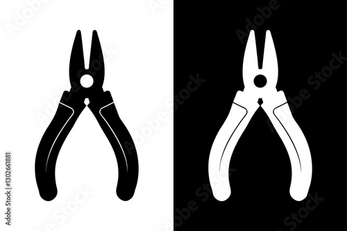 Industrial Pliers Silhouette Ideal for Workshop & Repair Graphics.