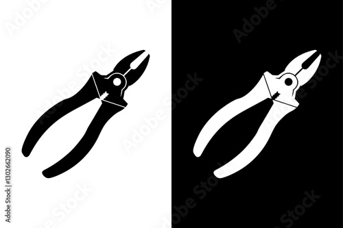 Industrial Pliers Silhouette Ideal for Workshop & Repair Graphics.