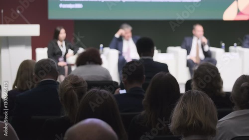 Wallpaper Mural Professional conference with audience listening to expert panelists discussing topics on stage. Torontodigital.ca