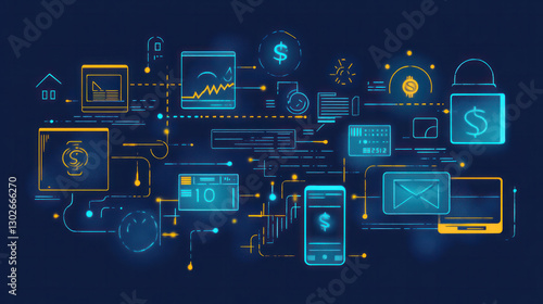 Wallpaper Mural Big set of transaction related line icons. Payment, money, transfer, online  Torontodigital.ca