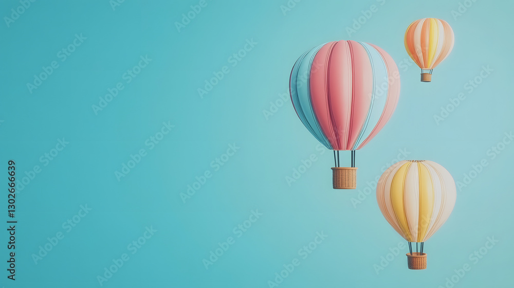 Obraz premium balloon, air, sky, hot, vector, travel, illustration, fly, hot air balloon, balloons, basket, fun, adventure, icon, transportation, color, design, flying, cloud, colorful, cartoon, flight, art, freedo