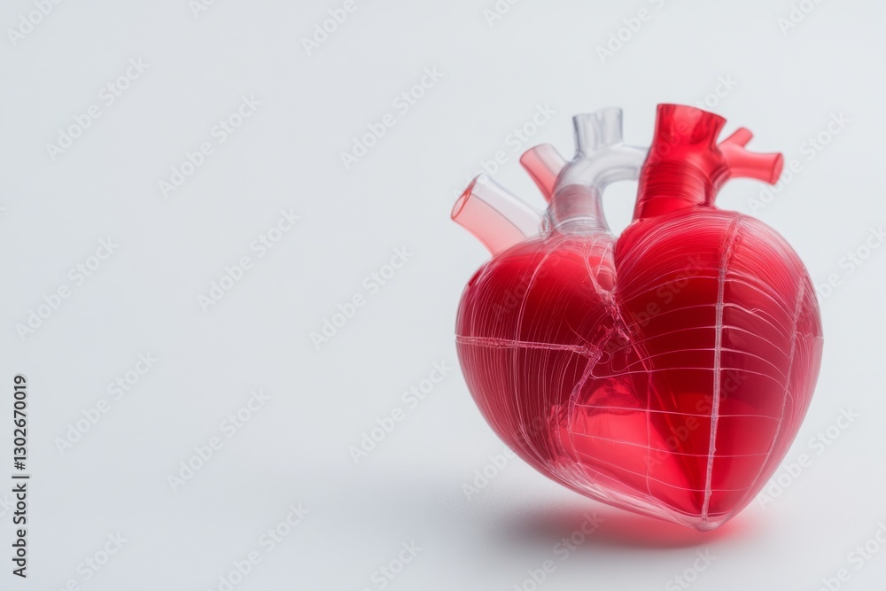 Obraz premium Transparent heart model illustrating anatomy for educational purposes in a clinical setting