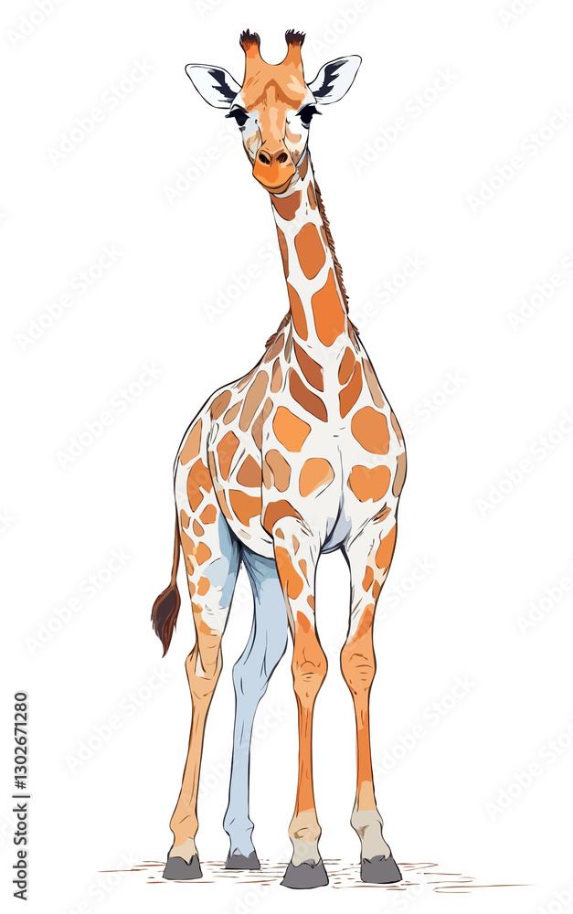 Obraz premium Giraffe Vector Art with Vibrant Colour Illustration
