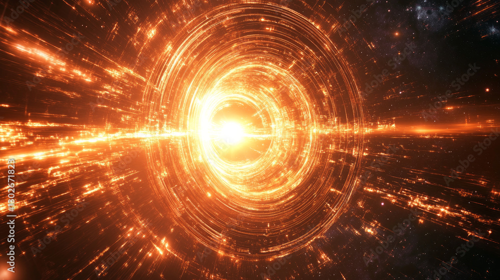 Obraz premium 3D illustration of a futuristic space impact using Bitcoin 