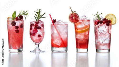 Wallpaper Mural A lineup of vodka cranberry drinks with garnishes for a party setting. Torontodigital.ca