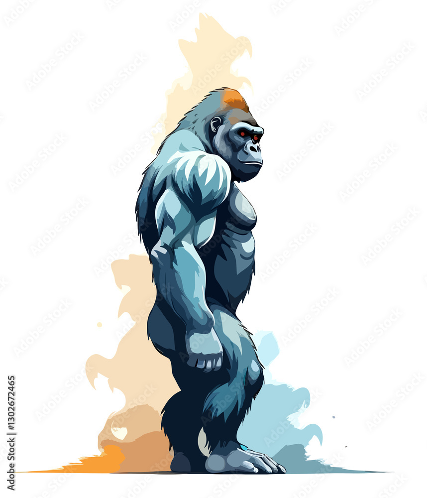 Fototapeta premium Gorilla Vector Art with Vibrant Colour Illustration