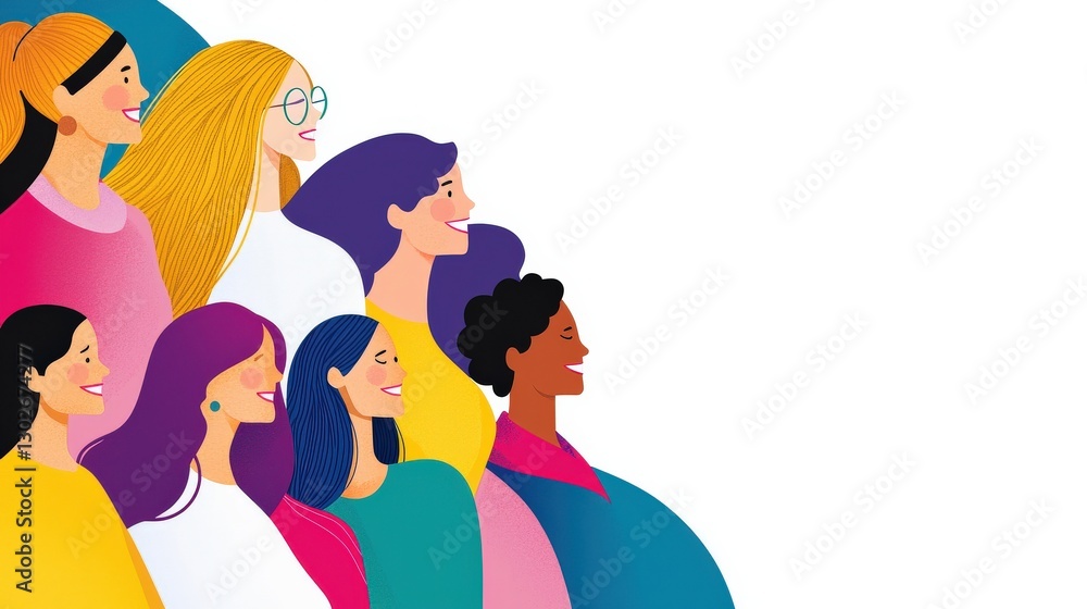 Obraz premium Celebrating Diversity and Inclusion Among People Community Gathering Illustration Colorful Environment Close-Up Viewpoint Identity and Communication Concept