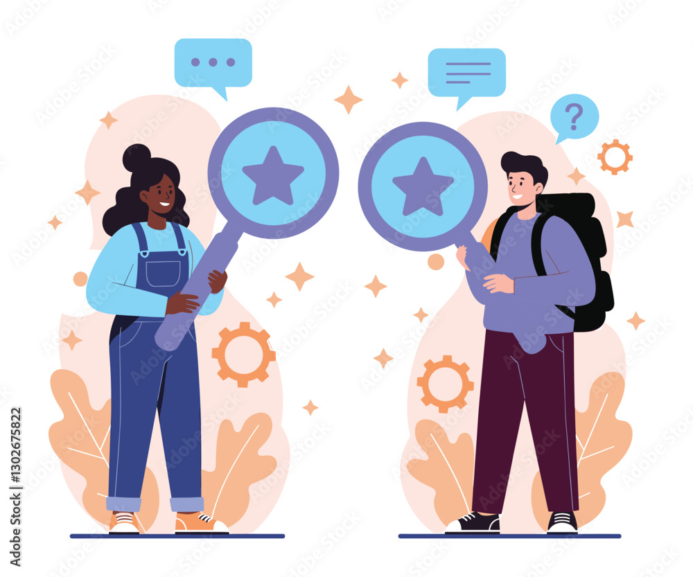 Teamwork and Innovation Flat Vector Illustration Teamwork and Innovation Flat Vector Illustration