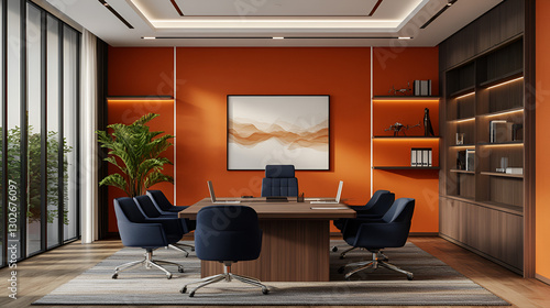 Contemporary Living Room with Chic Design Elements,Minimalist Meeting Space with Comfortable Armchairs