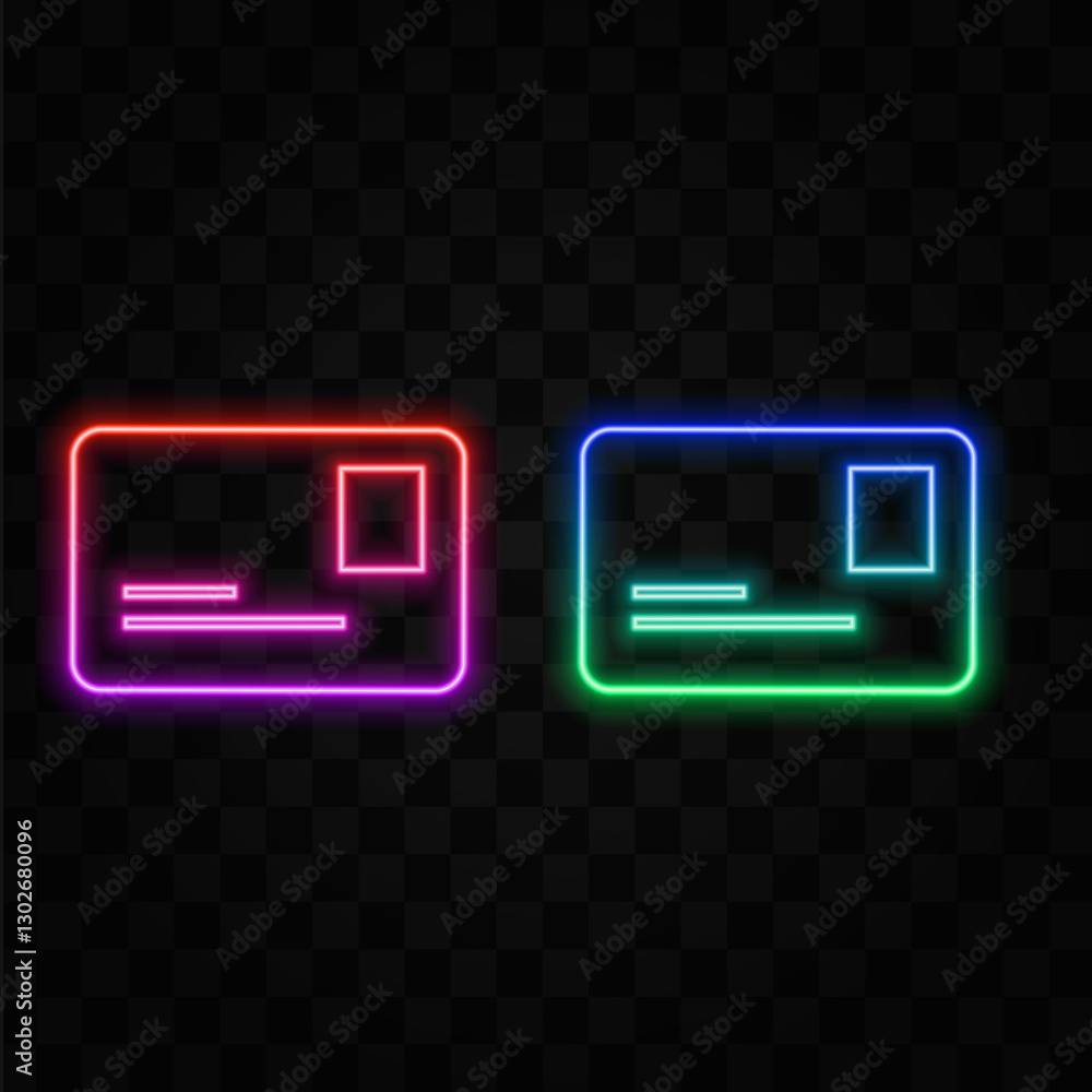 Credit card. neon style. blue color. Credit card. neon style. blue color.