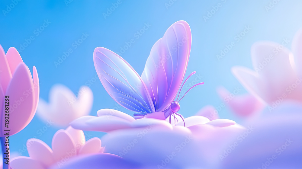 Fototapeta premium Butterfly on Purple Flower