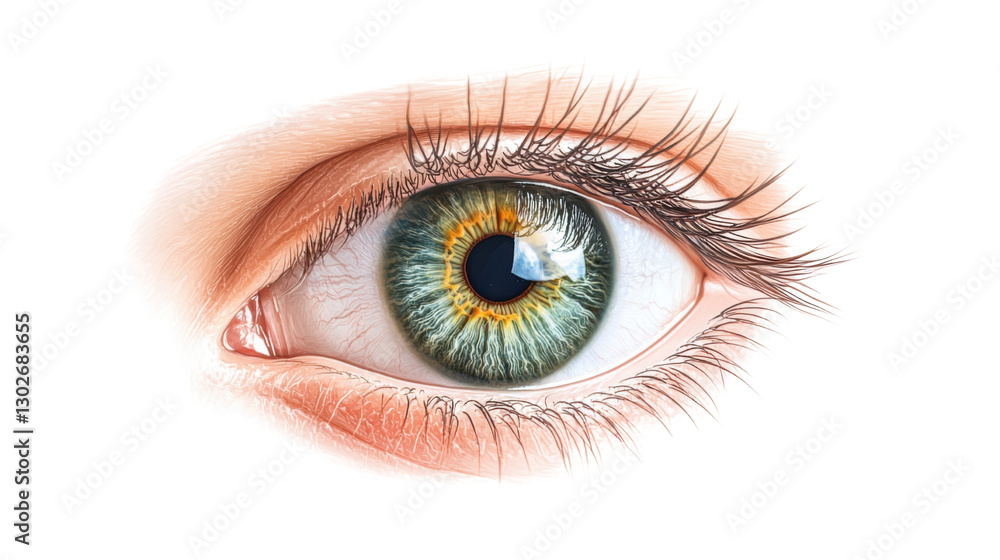 close up of female eye isolated on white background close up of female eye isolated on white background