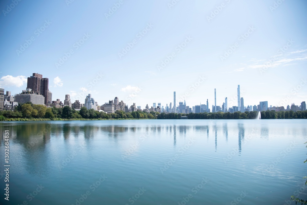 Naklejka premium skyline at sunset