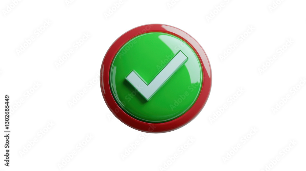 Green check mark button isolated on white background Green check mark button isolated on white background