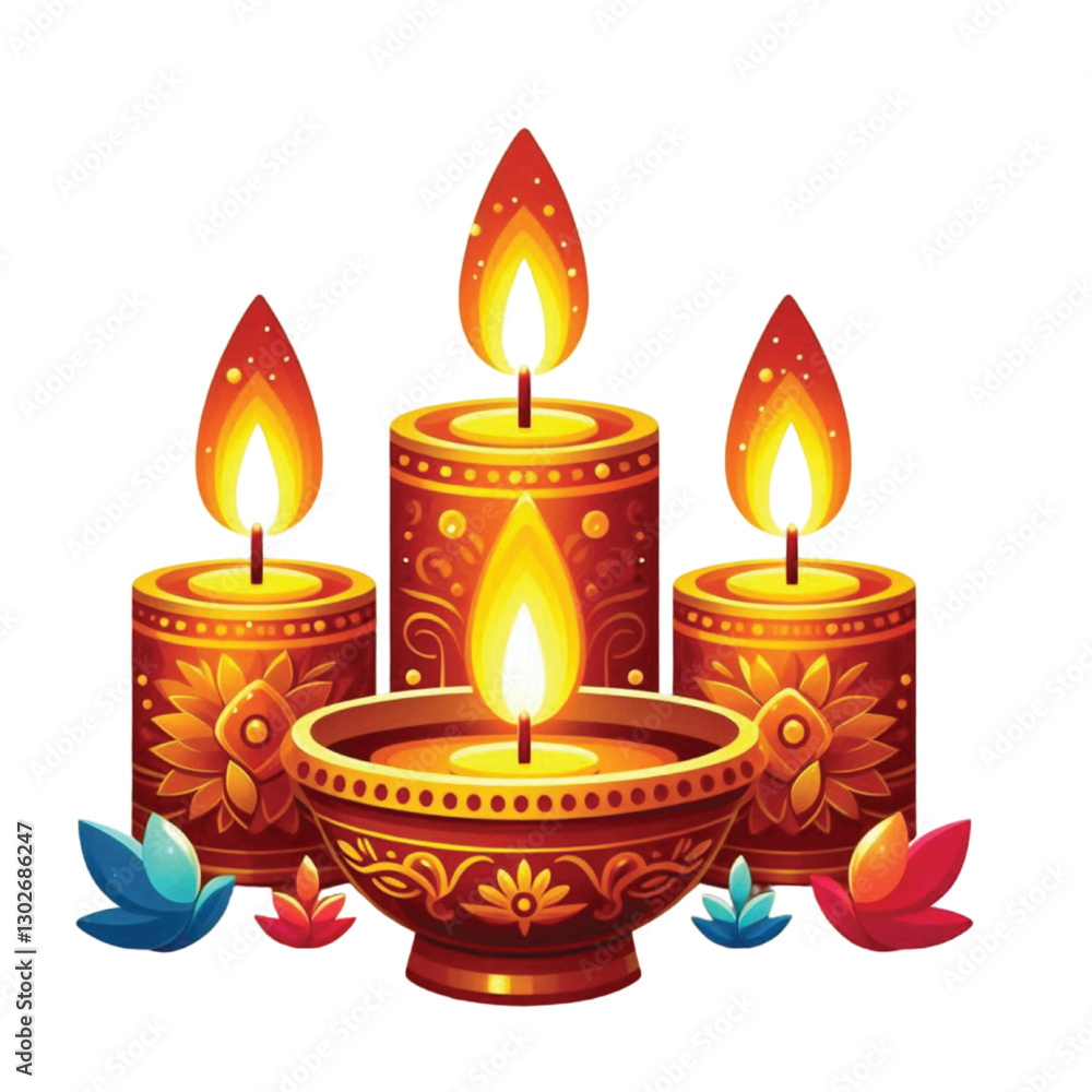 Diwali Candles vector design Diwali Candles vector design