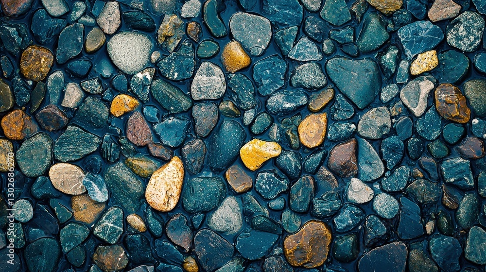 Pebble beach top view texture map pattern background Pebble beach top view texture map pattern background