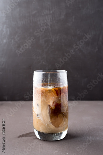 Cold beverage tasty. Iced latte.