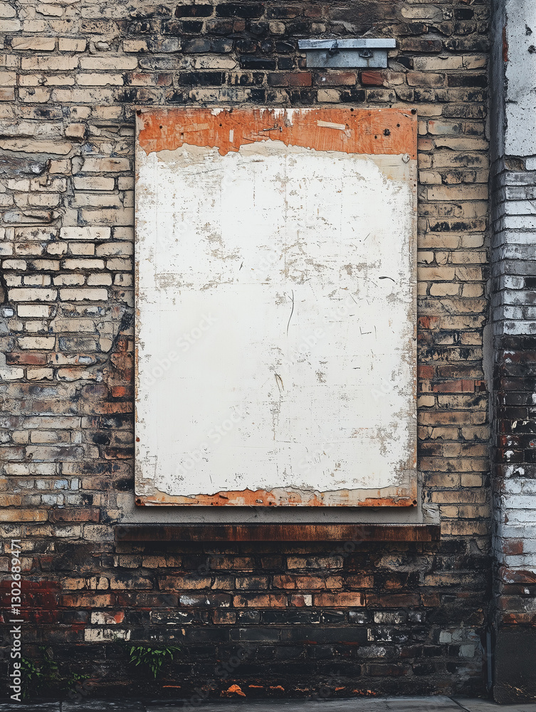 Naklejka premium bill board mockup or the adverticing board in wall mounted