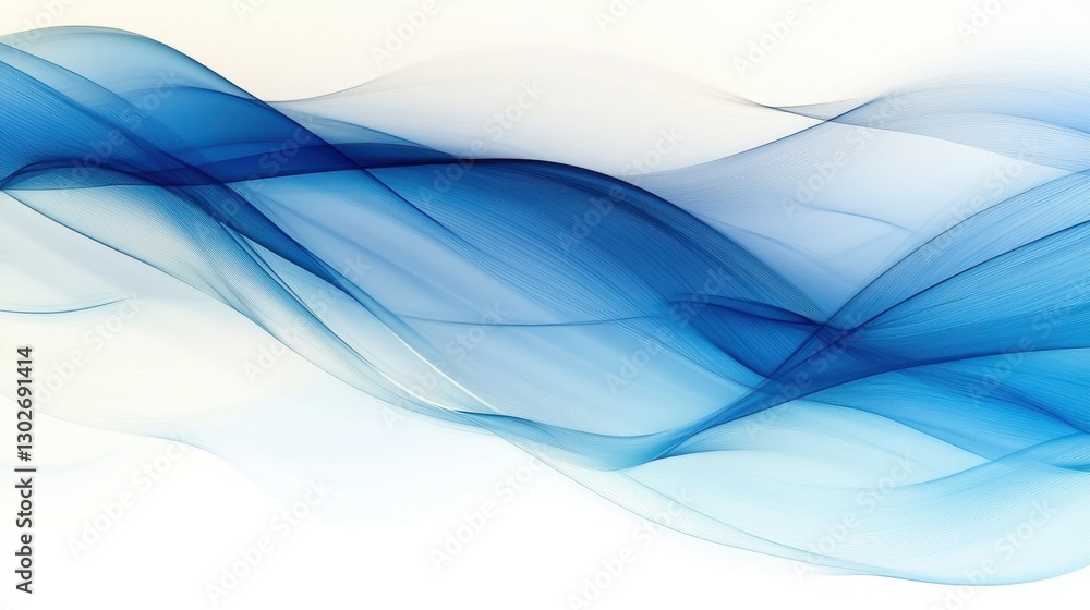 Fototapeta premium Elegant and Beautiful Blue Water Arcs Frozen in Soft Gradient Background Perfect for Product Marketing and Artistic Representations