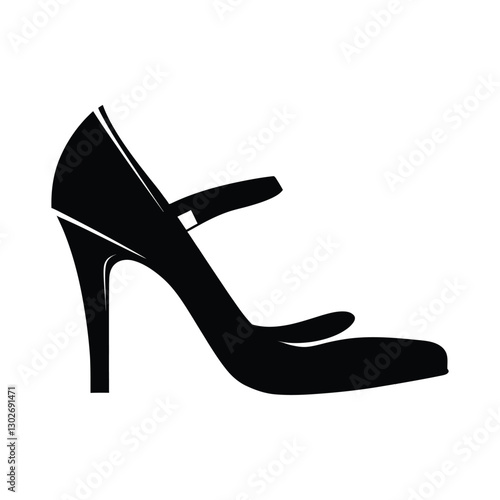 Ladies shoes vector silhouette