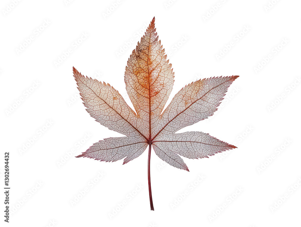 This image presents a detailed macro shot of a single leaf showcasing its intricate details. This image presents a detailed macro shot of a single leaf showcasing its intricate details.