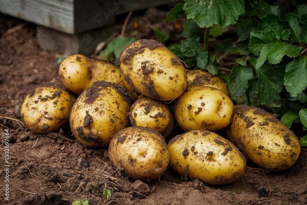 Dirty Yellow Potatoes on the Ground Dirty Yellow Potatoes on the Ground