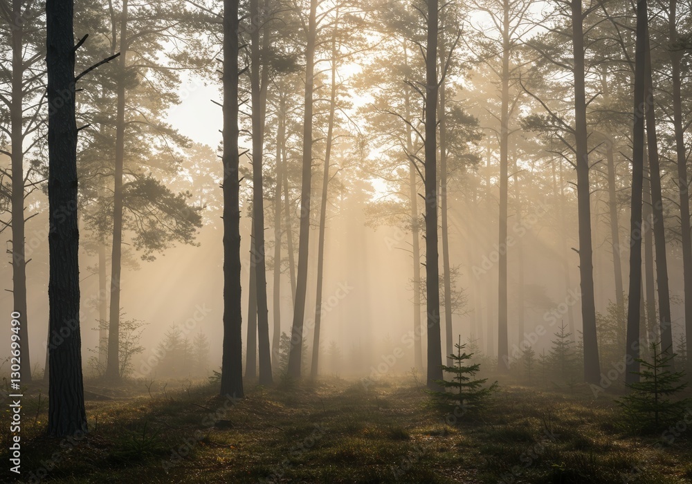 Obraz premium fog in the forest