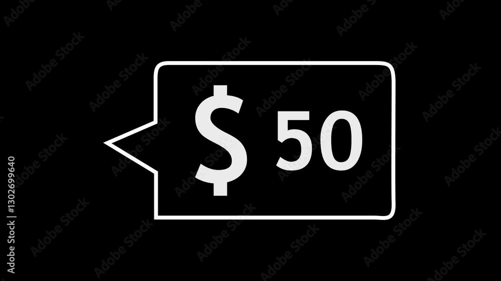 abstract Speech bubble with a dollar icon and counting up. Social media followers - Counting up 0 to 100 animation on transport background. 4k motion graphic animation. abstract Speech bubble with a dollar icon and counting up. Social media followers - Counting up 0 to 100 animation on transport background. 4k motion graphic animation.