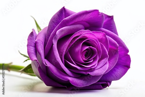 Minimalist Purple Rose Isolated on White Background - Elegant Floral Stock Photo