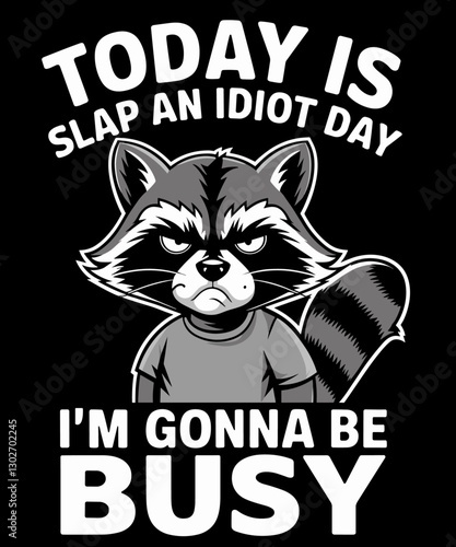 Today Is Slap An Idiot Day I'm Gonna Be Busy Raccoon Meme
