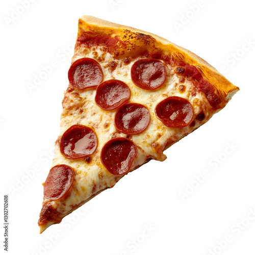 pepperoni pizza slice isolated in transparent or png background
