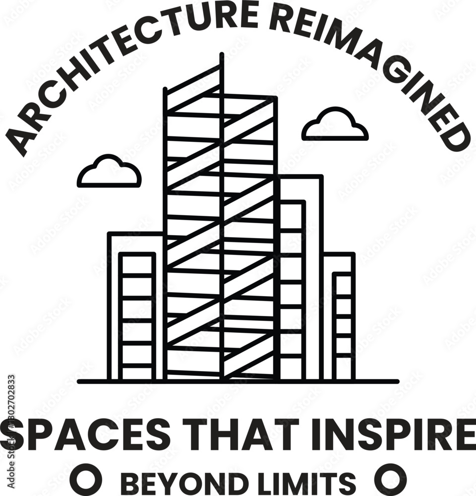 Illustration in the concept of architecture in line style Illustration in the concept of architecture in line style