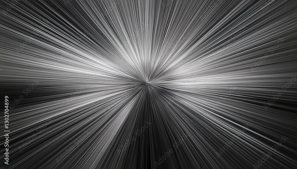 Fototapeta premium 光の中心へ：高速で広がる放射状の線が描く未来のビジョン