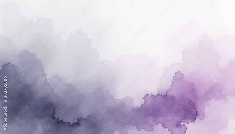 Obraz premium Abstract Watercolor Painting: Purple and White Gradient Creates Dreamy Eternity Atmosphere. A watercolor painting of a purple and white abstract background.