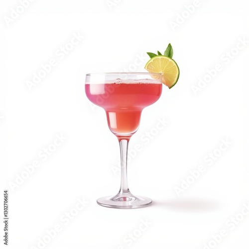 Wallpaper Mural Margarita cocktail with lime and mint on white background Torontodigital.ca