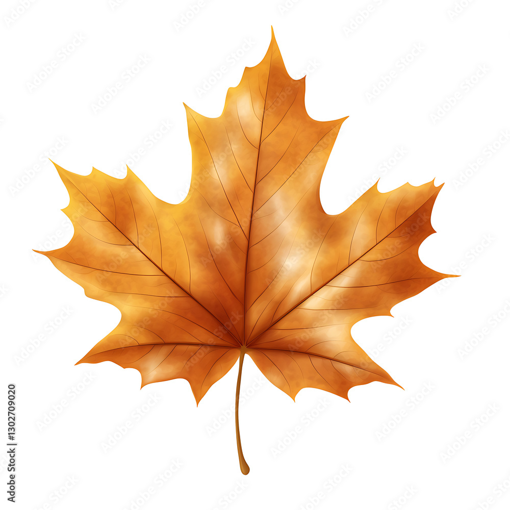 Obraz premium autumn leaf isolated white and transparent background