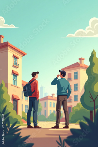 Real Estate Agents Scouting Prime Location for Property Investment Opportunity