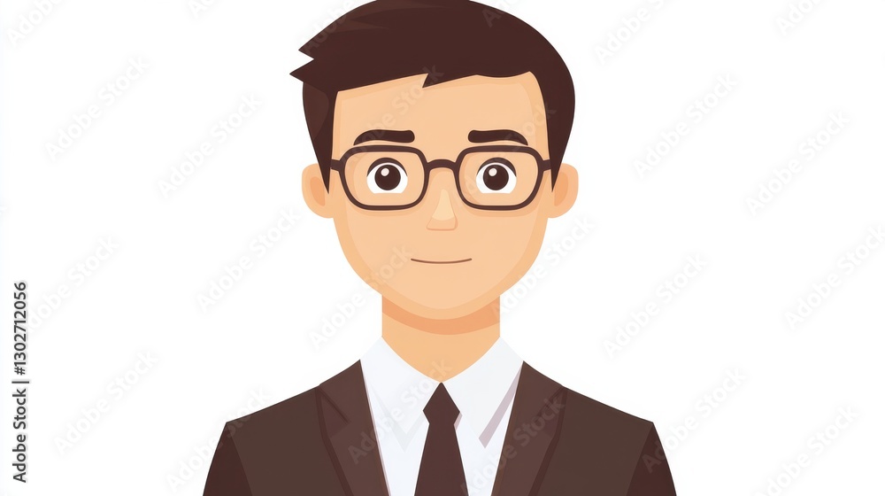 Smiling Businessman Avatar for White Background. Smiling Businessman Avatar for White Background.