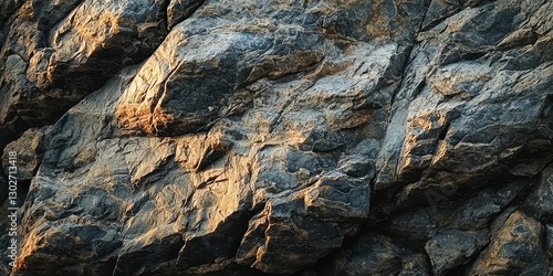 A beautifully textured rock catching the first light of dawn