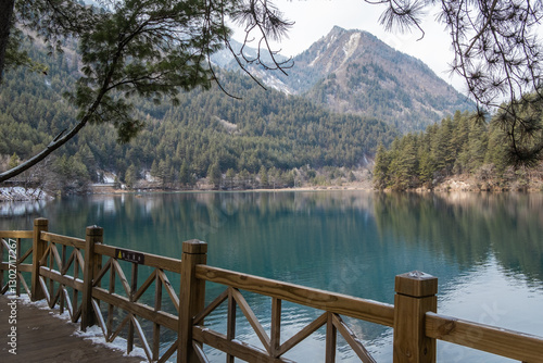 Mirror Lake locate in Jiuzhaigou, Sichuan Province, China