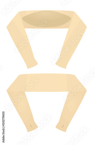 Brown sleeve gloves. vector illustration