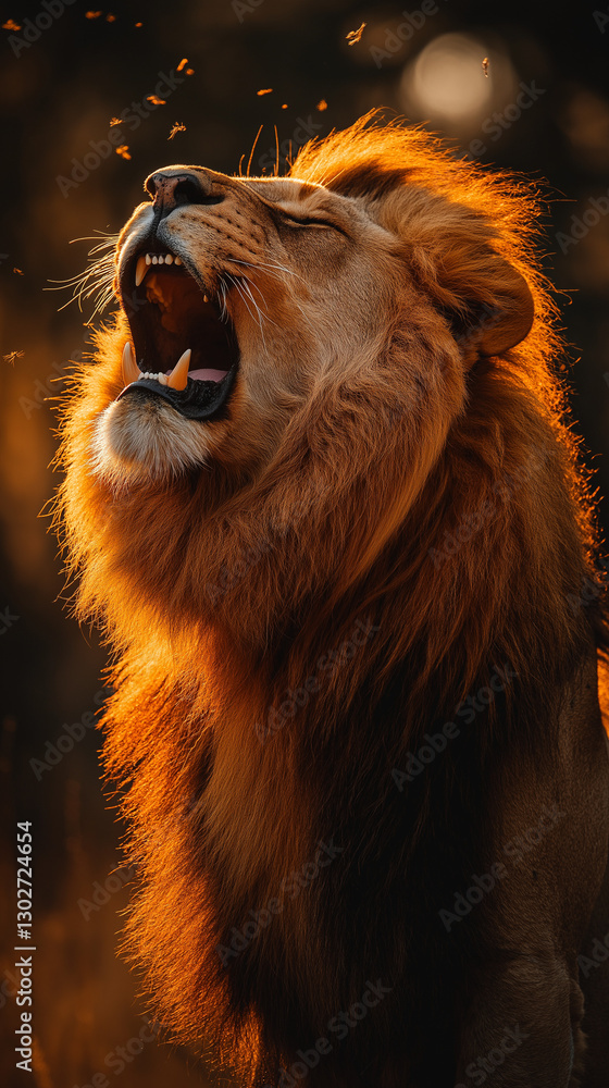 Naklejka premium portrait of a lion. lion. lion roars