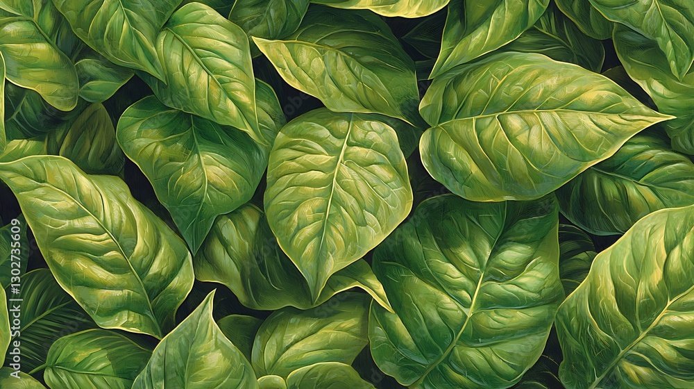 custom made wallpaper toronto digitalLush green leaves, vibrant foliage, natural texture, background for design