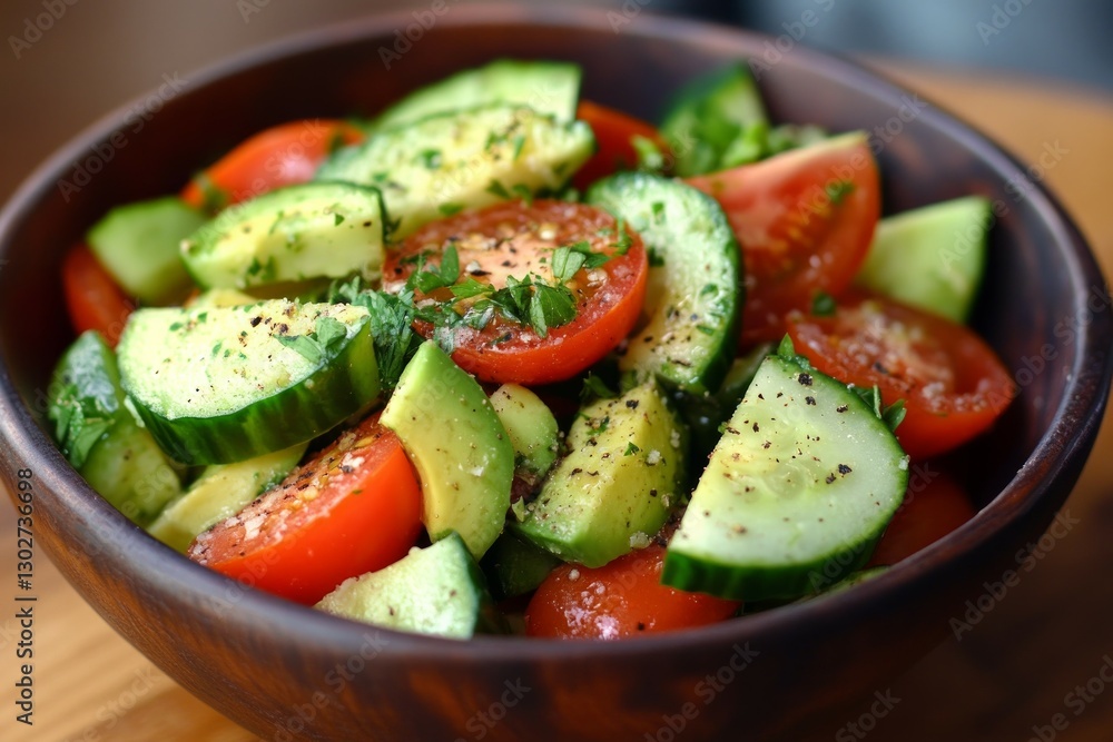 Fresh vegetable salad with tomatoes and cucumbers. Neural network AI generated Fresh vegetable salad with tomatoes and cucumbers. Neural network AI generated